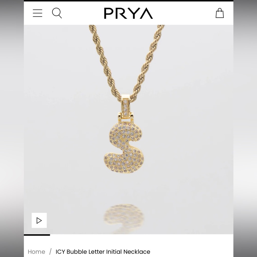 PRYA ICY bubble initial necklace